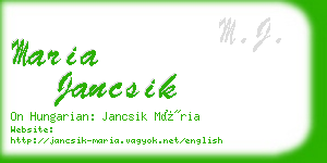 maria jancsik business card